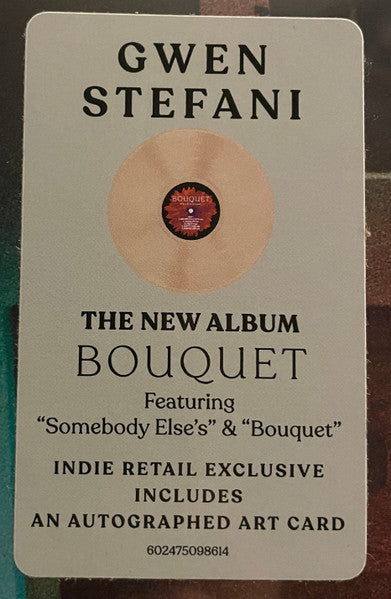 Signed Autographed - Gwen Stefani - Bouquet - New LP Record 2024 Interscope Champagne Vinyl & Autographed Art Card - Pop / Country Rock - Shuga Records