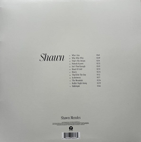 Shawn Mendes - Shawn - New 2 LP Record 2024 Island Spotify Fans First Exclusive Grey & White Swirl Vinyl & Poster - Shuga Records