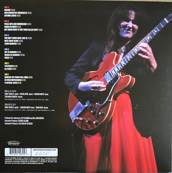 Emily Remler - Cookin’ At The Queens Live In Las Vegas 1984 & 1988 - New 3 LP Record Store Day Black Friday 2024 Resonance 180 gram Vinyl & Numbered - Jazz / Bop / Bossa Nova