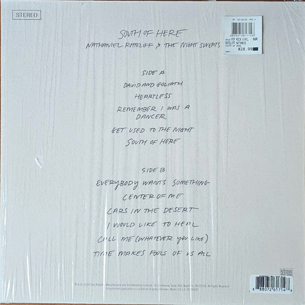 Nathaniel Rateliff And The Night Sweats -South of Here New 2 LP Record 2024 Stax Barnes & Noble Exclusive Opaque Blue Vinyl - Folk Rock / Soul / Pop - Shuga Records