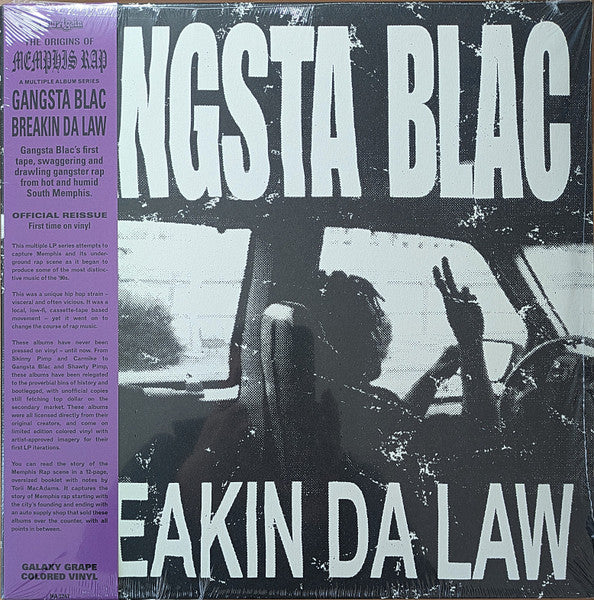 Gangsta Blac - Breakin Da Law (1994) - New LP Record 2024 Now-Again Galaxy Grape Vinyl, OBI & Booklet - Memphis Rap / Gangsta - Shuga Records