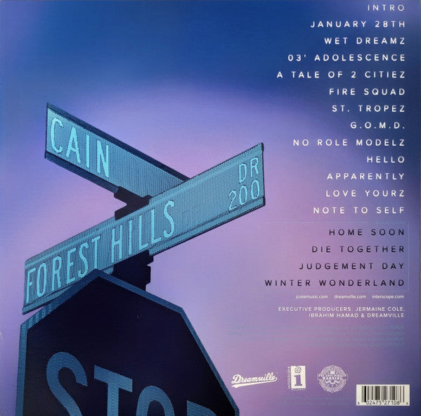 J. Cole - 2014 Forest Hills Drive (2014) - Mint- 2 LP Record 2024 Interscope Dreamville 10th Anniversary Edition Blue Marble Transparent Vinyl - Hip Hop - Shuga Records