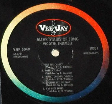 The Wooten Ensemble* – Altar Stairs Of Song - LP Record 1963 Vee Jay USA Vinyl - Gospel - Shuga Records
