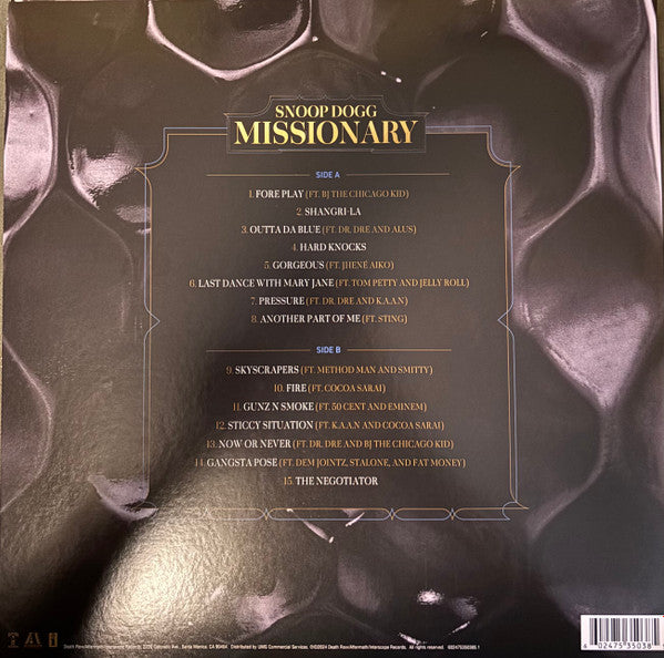 DAMAGED COVER - Snoop Dogg - Missionary - New LP Record 2024 Aftermath Death Row Target Exclusive 180 gram Vinyl & Alternate Cover - Hip Hop - Shuga Records