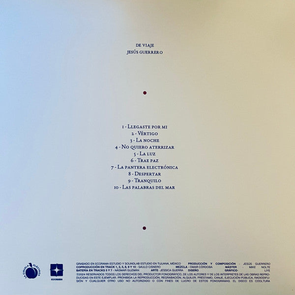 Jesús Guerrero - De Viaje - New LP Record 2024 La Ciruela Electrica Mexico Vinyl - Indie Rock / Electronic / Rock en Español - Shuga Records