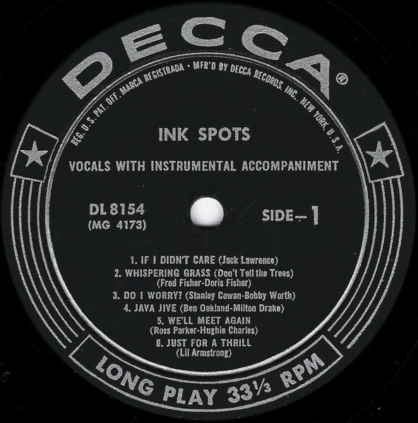 The Ink Spots - The Best Of The Ink Spots - VG- (lower grade) LP Record 1955 Decca USA Mono Original Press Vinyl - Pop / Vocal - Shuga Records