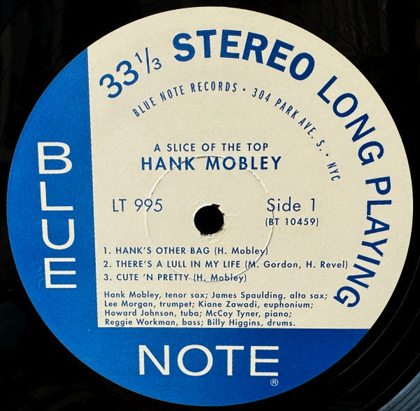 Hank Mobley – A Slice Of The Top (1966) - Mint- LP Record 2009 Blue Note USA Vinyl - Jazz / Hard Bop - Shuga Records