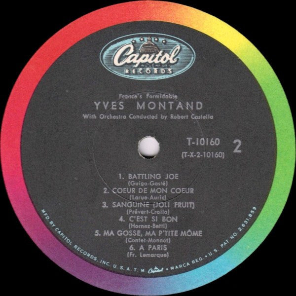 Yves Montand - France's Formidable - Mint- LP Record 1959 Capitol USA Mono Original Vinyl - Pop / Chanson - Shuga Records
