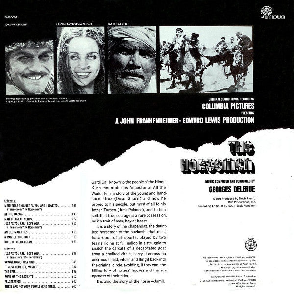 Georges Delerue - The Horsemen (Original Recording) - New LP Record 1971 Sunflower MGM USA Original Vinyl - Soundtrack - Shuga Records