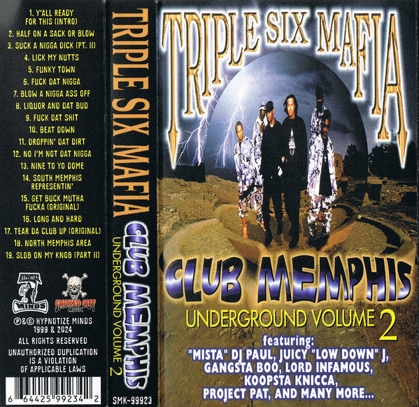 Triple Six Mafia - Club Memphis (Underground Volume 2)(1999) - New Cassette 2025 Get On Down Hypnotize Minds USA Purple Tape - Hip Hop / Horrorcore - Shuga Records