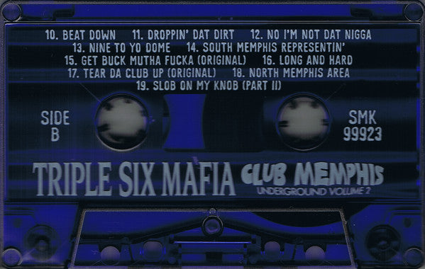 Triple Six Mafia - Club Memphis (Underground Volume 2)(1999) - New Cassette 2025 Get On Down Hypnotize Minds USA Purple Tape - Hip Hop / Horrorcore - Shuga Records