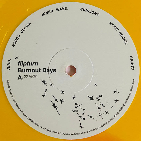 Flipturn - Burnout Days - New LP Record 2024 Magnolia Record Club Exclusive Sunlight Vinyl & Download - Rock - Shuga Records