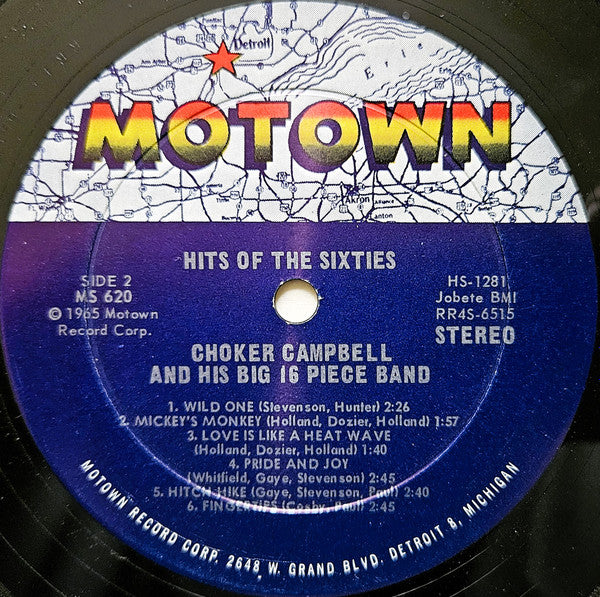 Choker Campbell And His 16 Piece Band - Hits Of The Sixties - Near Mint- LP Record 1965 Motown USA Original RARE Vinyl - Soul / Funk - Shuga Records