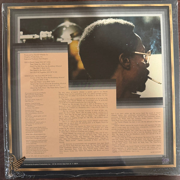 The Harold Wheeler Consort - Black Cream (1975) - Mint- LP Record 2025 Real Gone Music Orange With Black Swirl Vinyl - Jazz-Funk/ Soul / Funk - Shuga Records