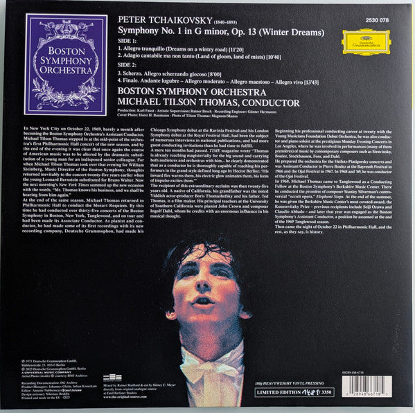 Tchaikovsky - Boston Symphony Orchestra, Michael Tilson Thomas – Winter Dreams (Symphony No. 1) - New LP Record 2025 Deutsche Grammophon Germany 180 Gram Vinyl - Classical / Romantic - Shuga Records