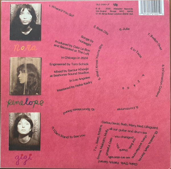 Horsegirl - Phonetics On And On - New LP Record 2025 Matador Crystal Clear Vinyl - Chicago Indie Rock - Shuga Records