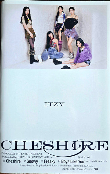Itzy - Cheshire (B Version) - VG CD 2022 JYP Entertainment Mini Album with Booklet & CD ONLY - K-pop / Electronic - Shuga Records