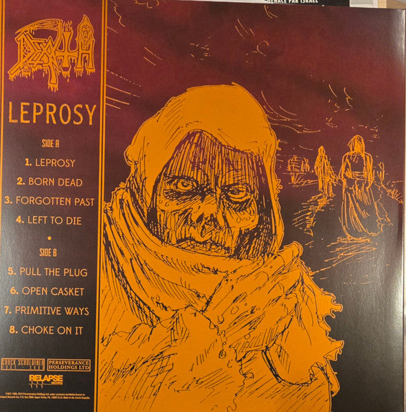 Death - Leprosy (1988) - New LP Record 2024 Relapse USA Black Vinyl & Insert - Death Metal - Shuga Records
