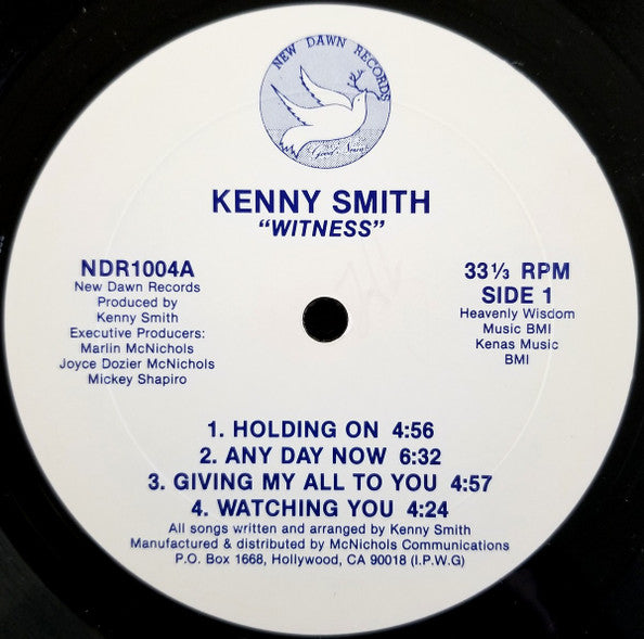 Kenny Smith – Witness - VG+ LP Record 1986 New Dawn USA Vinyl - Soul / Boogie / Gospel / R&B