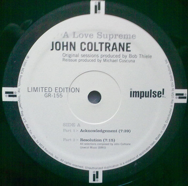 John Coltrane – A Love Supreme (1964) - Mint- LP Record 2009 Impulse! 180 gram Vinyl - Jazz / Post Bop / Modal / Free Jazz - Shuga Records