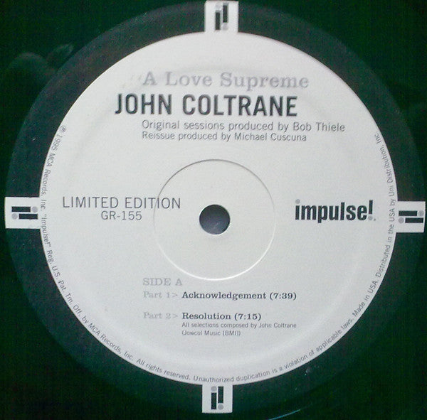 John Coltrane – A Love Supreme (1964) - Mint- LP Record 2009 Impulse! 180 gram Vinyl - Jazz / Post Bop / Modal / Free Jazz
