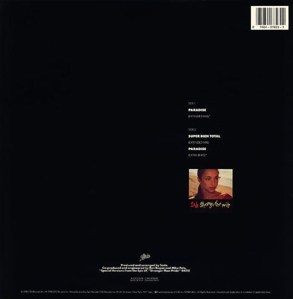 Sade - Paradise - Mint- 12" Single Record 1988 Epic USA Original Promo Vinyl - Soul / Jazz / Downtempo - Shuga Records