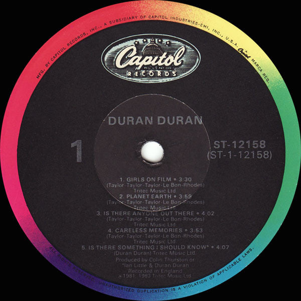 Duran Duran - Duran Duran (1981) - VG+ LP Record 1983 Capitol USA Vinyl - Synth-pop / New Wave - Shuga Records