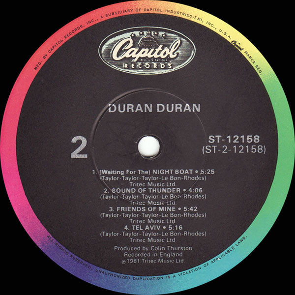 Duran Duran - Duran Duran (1981) - VG+ LP Record 1983 Capitol USA Vinyl - Synth-pop / New Wave - Shuga Records