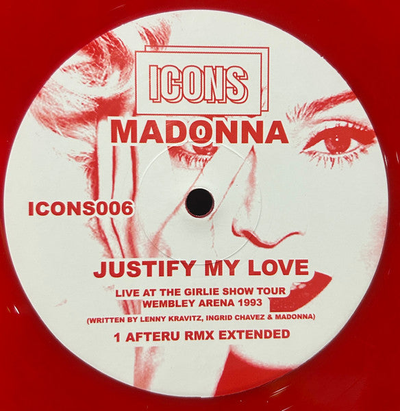 Madonna - Justify My Love - New 12" Single Record 2025 ICONS Red Vinyl - House - Shuga Records