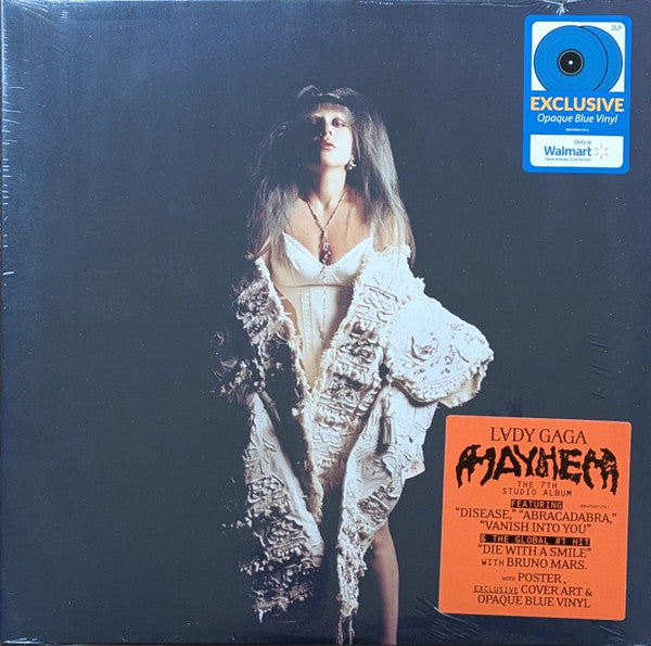 Lady Gaga - Mayhem - New 2 LP Record 2025 Interscope Streamline Walmart Opaque Blue, Alternate Cover & Poster - Dance-pop - Shuga Records