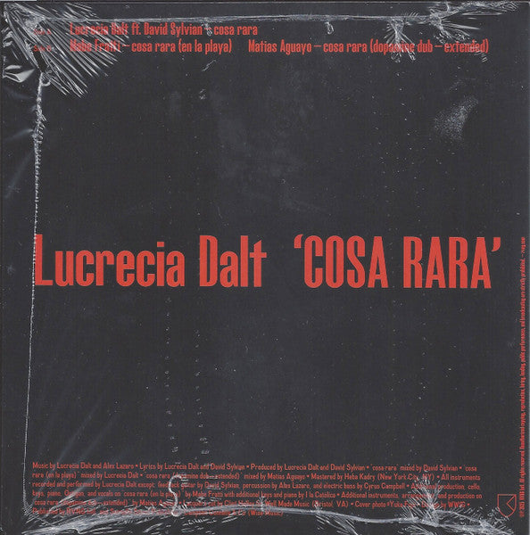 Lucrecia Dalt - Cosa Rara - New 7" Single Record 2025 Rvng Intl. Vinyl - Electronic / Alt-Pop / Dub - Shuga Records
