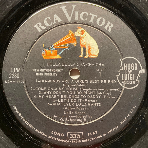 Della Reese - Della Della Cha Cha Cha - VG+ LP Record 1960 RCA USA Mono Vinyl - Jazz / Latin / Mambo - Shuga Records