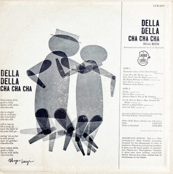 Della Reese - Della Della Cha Cha Cha - VG+ LP Record 1960 RCA USA Mono Vinyl - Jazz / Latin / Mambo - Shuga Records