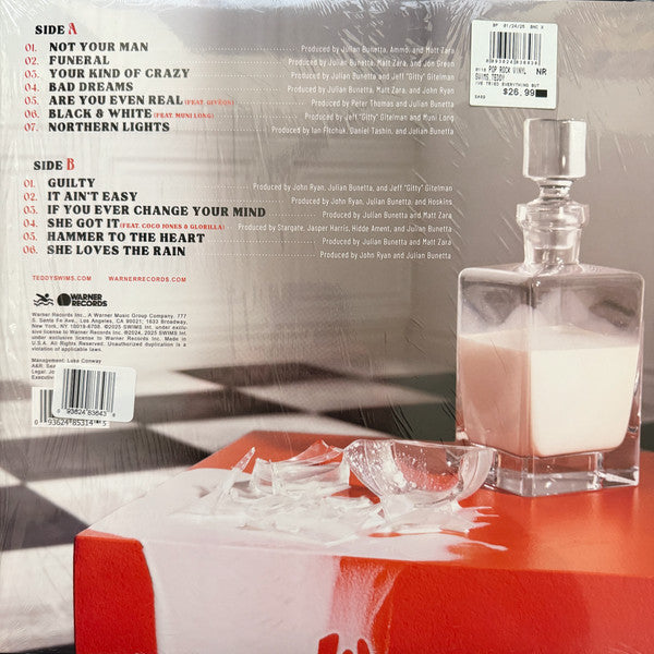Teddy Swims - I've Tried Everything But Therapy (Part 2) - Mint- LP Record 2025 Warner Barnes & Noble Exclusive Translucent Milky Clear Vinyl & Insert - Soul / Pop / Funk - Shuga Records