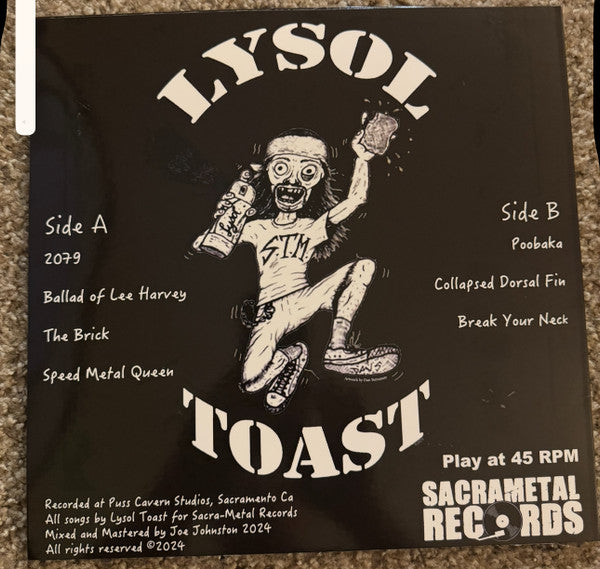Lysol Toast - Thrashed To Death - New LP Record 2024 Sacrametal USA Red Vinyl - Metal / Crossover Thrash - Shuga Records