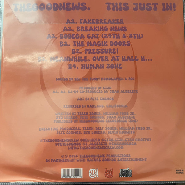 Del The Funky Homosapien & thegoodnews - This Just In - New LP Record Store Day 2025 Nature Sounds Picture Disc Vinyl - Hip Hop - Shuga Records