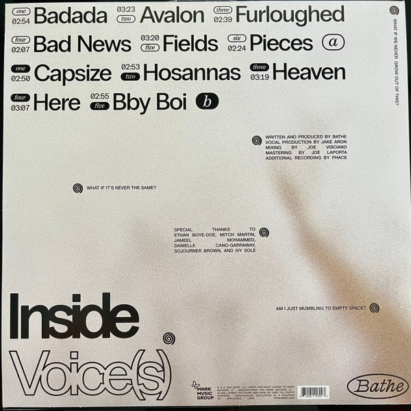Bathe - Inside Voice(s) - Mint- LP Record 2025 MNRK USA Smog Vinyl & Insert - R&B / Soul / Neo Soul - Shuga Records