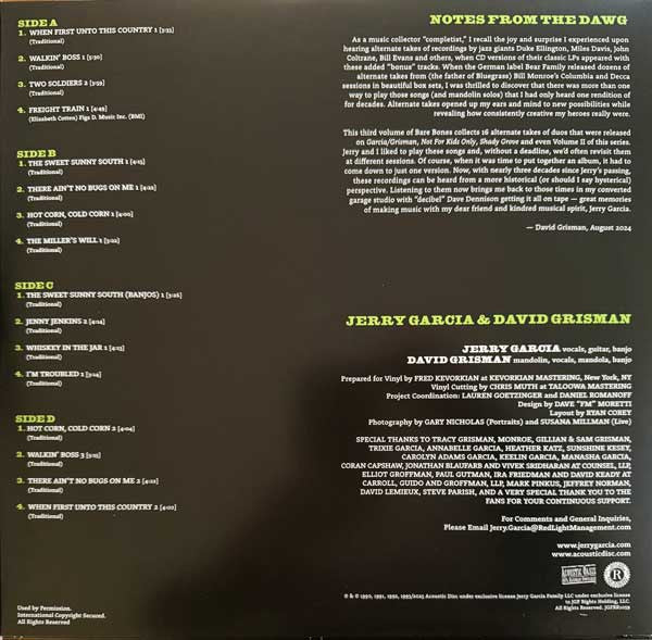 Jerry Garcia & David Grisman - Bare Bones: Volume III Alternate Takes - New 2 LP Record 2025 Round B&N Exclusive Green Opaque Vinyl - Rock / Folk / Bluegrass - Shuga Records