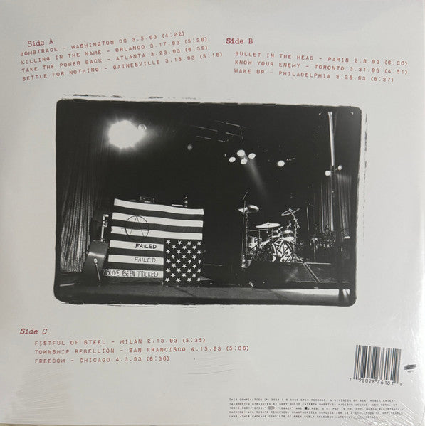 Rage Against The Machine - Live On Tour 1993 - New 2 LP Record Store Day 2025 Epic USA RSD Vinyl - Alternative Rock - Shuga Records
