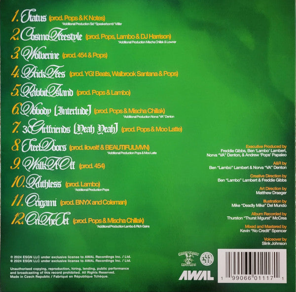 Freddie Gibbs - You Only Die 1nce - New LP Record Store Day 2025 AWAL Green Vinyl - Hip Hop - Shuga Records