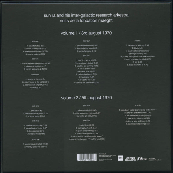 Sun Ra & His Inter-Galactic Research Arkestra - Nuits de la Fondation Maeght (1970) - New 6 LP Box Set Record Store Day 2025 Strut ArtYard Vinyl & Book Avant-Garde Jazz / Space-Age - Shuga Records