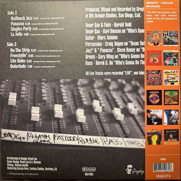 Greyboy With Harold Todd & Marc Antoine - Freestylin' - New LP Record Store Day 2025 Ubiquity Orange Splatter Vinyl - Electronic / Acid Jazz / Breakbeat - Shuga Records
