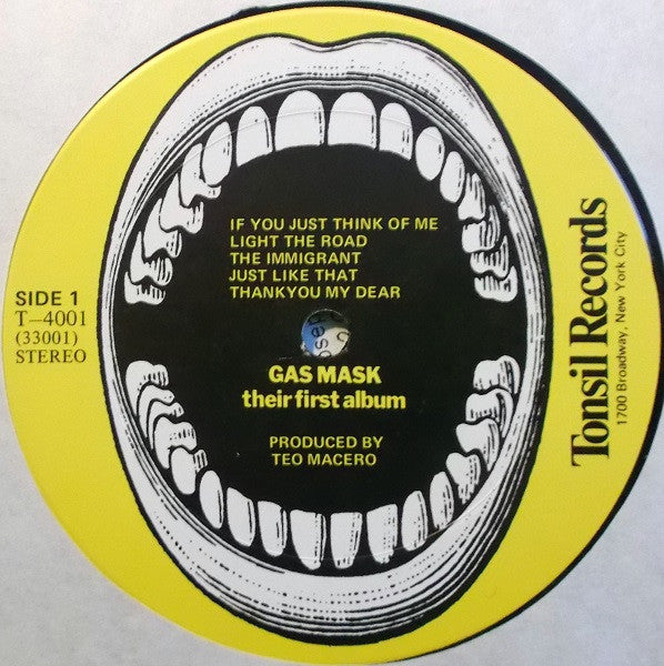 Gas Mask - Their First Album - VG+ LP Record 1970 Tonsil USA Vinyl - Psychedelic  Rock / Jazz-Rock - Shuga Records