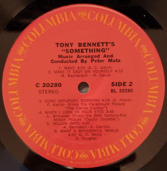 Tony Bennett - Tony Bennett's Something - Mint- LP Record 1970 Columbia USA Original Vinyl - Jazz / Big Band / Pop Vocal - Shuga Records