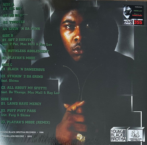 Young Lay - Black 'N Dangerous (1996) - New 2 LP Record 2025 Armabillion Young Black Brotha Italy Vinyl & Numbered - Hip Hop / Gangsta / G-Funk - Shuga Records