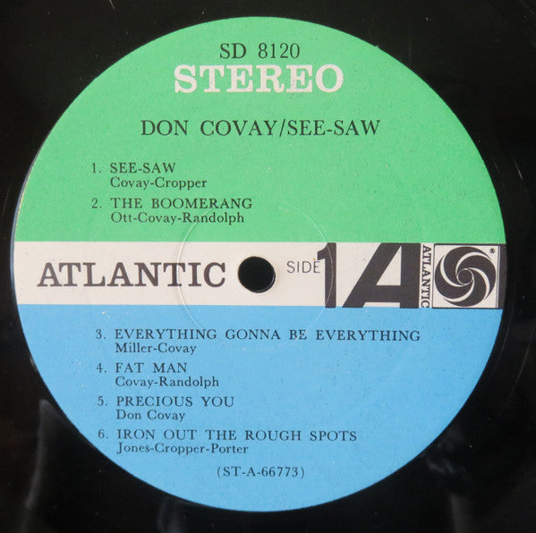 Don Covay – See Saw - VG+ LP Record (low grade cover) 1966 Atlantic USA Stereo Original Vinyl - Soul / Funk / Rhythm & Blues