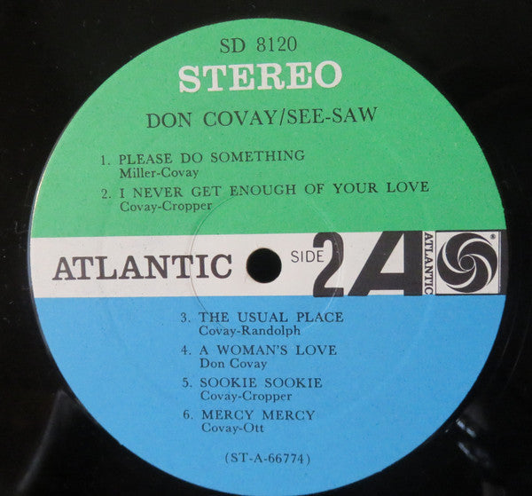 Don Covay – See Saw - VG+ LP Record (low grade cover) 1966 Atlantic USA Stereo Original Vinyl - Soul / Funk / Rhythm & Blues - Shuga Records