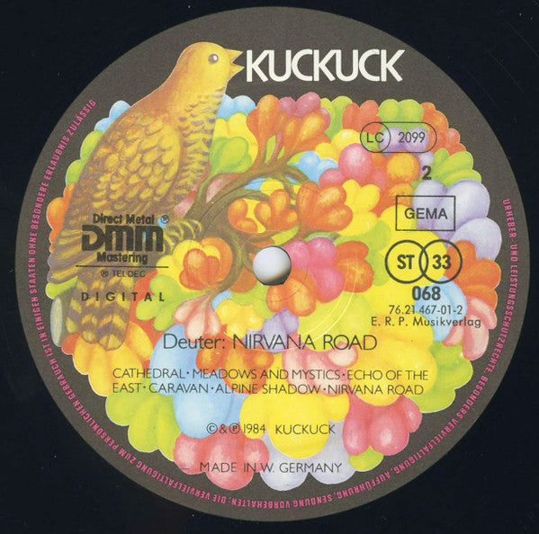 Deuter - Nirvana Road - VG+ LP Record 1984 Kuckuck Germany DMM Vinyl - Electronic / Ambient / New Age - Shuga Records