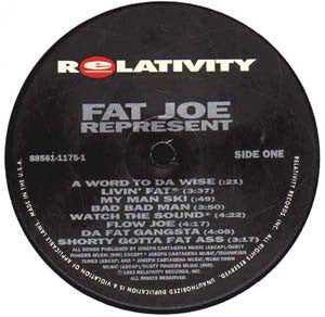 Fat Joe Da Gangsta - Represent - Mint- LP Record 1993 Relativity USA Original RARE Vinyl - Hip Hop / Gangsta Rap / Boom Bap - Shuga Records
