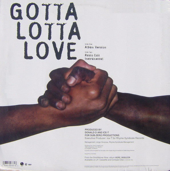 Ice-T - Gotta Lotta Love - New 12" Single Record 1993 Sire USA Original Vinyl - Hip Hop / Gangsta - Shuga Records